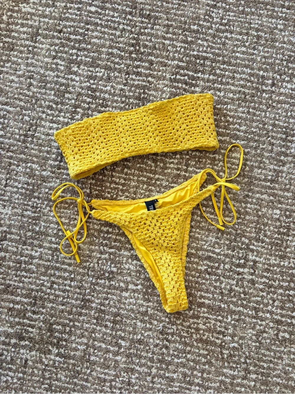 Triangl Swimwear Yellow Crochet Bikini
